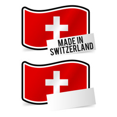 Obraz premium Made in Switzerland Flag and white empty Paper. Esp10 Vector.