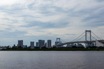 Fototapeta na wymiar (東京都ｰ湾岸風景)お台場から望むレインボーブリッジ３