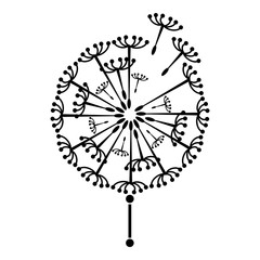 Black dandelion icon. Simple illustration of black dandelion vector icon for web design isolated on white background