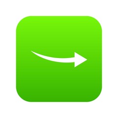 Curve arrow icon digital green for any design isolated on white vector illustration