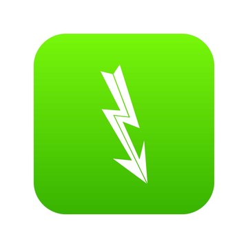Arrow lightning icon digital green for any design isolated on white vector illustration