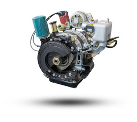 Car engine part isolated on white background.