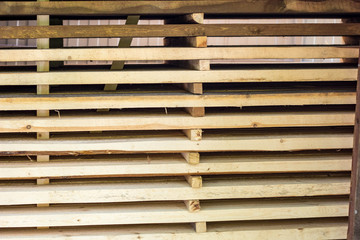 Texture of the board from the butt. The end of the tree. Background of Many boards