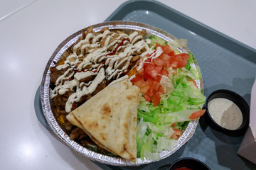 Halal food, Gyro and Chicken platter