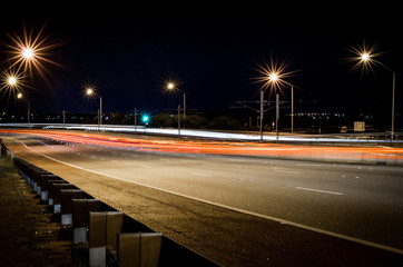 Fototapeta na wymiar Freeway Traffic Motion Blur