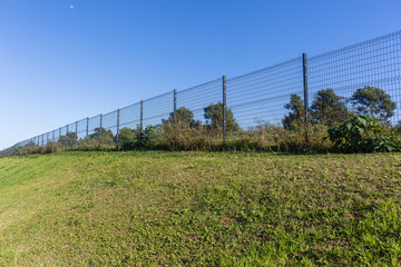 Fototapeta premium Steel Fence Long Boundary Private
