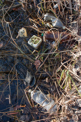 Plastic garbage in the river