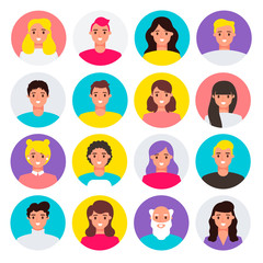 Set of colorful vector icons. people. flat cartoon characters design