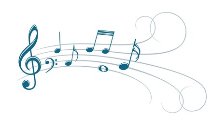 Symbol with music notes. 