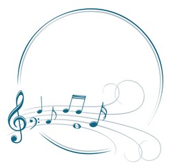Frame with music notes.