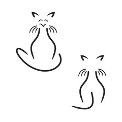 Logo on a white background in the form of a cat