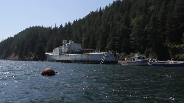 Canadian Navy Destroyer HMCS Annapolis before being sunk for artificial reef in Howe Sound.