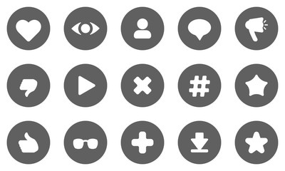 user activity statistic icons. flat vector 
