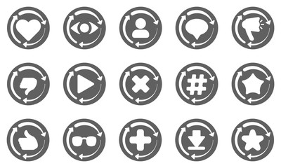 Set of update icon for social network.