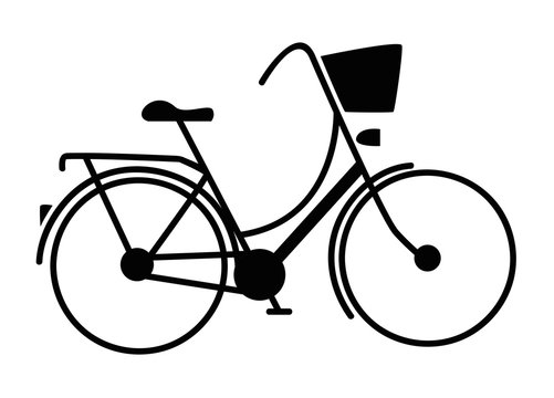 Fototapeta bicycle  isoliert  vektor - Damen-Fahrrad