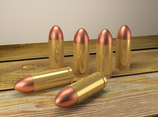 Balles munitions cartouches pistolet révolver violence