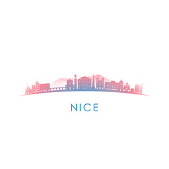 Obraz premium Nice skyline silhouette. Vector design colorful illustration.