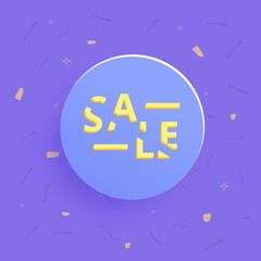 Sale banner with geometric abstract composition. Vector illustration.