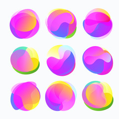 Abstract color forms. Gradient fluid circles in gentle tones.