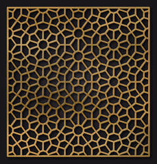 Decorative panel for laser cutting.