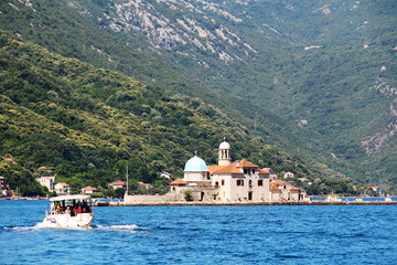 Saint George Benedictine monastery in Perast, Kotor bay, Montenegro