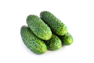 Cucumbers isolated on white background.