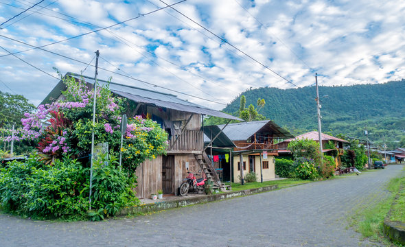 Small village of Mindo in Ecuador, South America