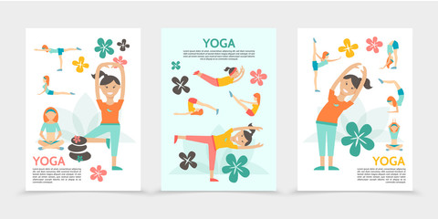 Fototapeta na wymiar Flat Yoga And Harmony Posters