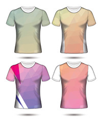  t-shirt templates abstract geometric collection of different colors polygonal mosaic