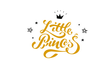 Little princess handwritten text. Vector lettering illustration EPS 10.