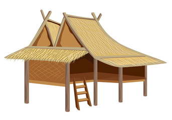 grass hut vector design