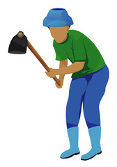 agriculturist with shovel vector design