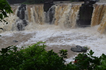 tropical waterfall in the forest rainy season