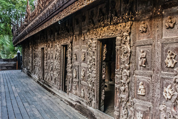 Fototapeta na wymiar Traditional Burmese wooden architecture, Mandalay, Myanmar