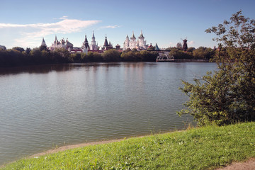 Fototapeta na wymiar Kremlin in Izmailovo, Moscow. Popular landmark. Color photo.