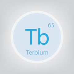 Terbium Tb chemical element icon- vector illustration