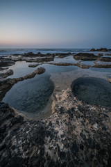 small pools at the cretan coast
