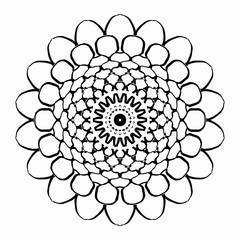 Fantasieblume &ndash; Sonnenblume - ornamentierte Blume zum Ausmalen