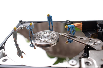 Hard disk repair concept.