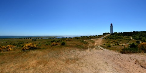 Panorama, Leuchtturm auf der Insel Hiddensee, Am Dornbusch