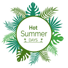 Hot Summer Days Promotional Poster with Leaves