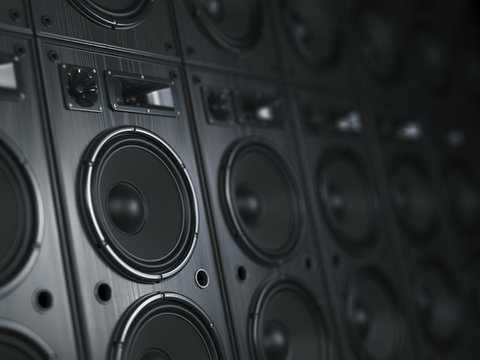 Multimedia  acoustic sound speaker system. Music  concept background.