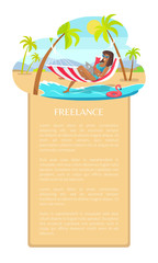 Freelance Poster with Woman Vector Illustration