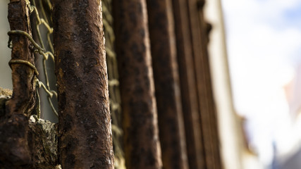 Rusty bars of a jail