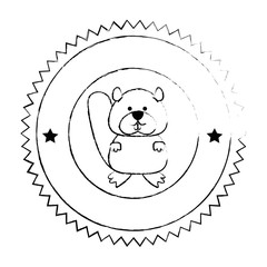 cute canadian marmot seal vector illustration design