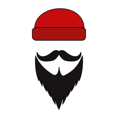 winter hat with mustache and beard hipster style vector illustration design
