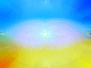 Obraz premium Blue/Yellow Fibre Art
