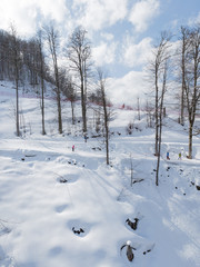 People skiing in Sochi, Russia