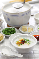 congee, chinese rice porridge, chinese traditional healthy breakfast