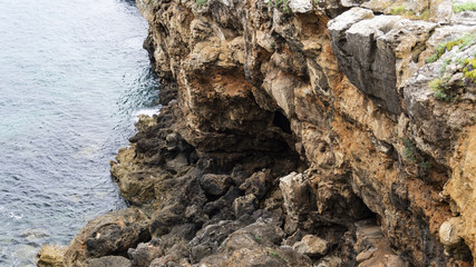 Clear and crystalline sea with rocks